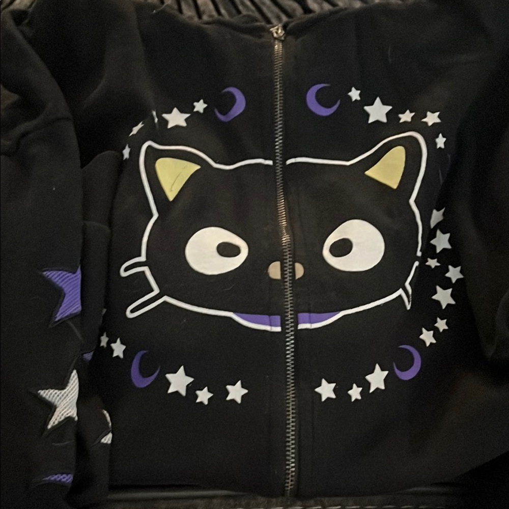 Chococat Graphic Hoodie with cat ears